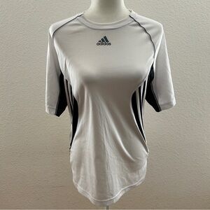 Women Adidas White and Black Sports Tee